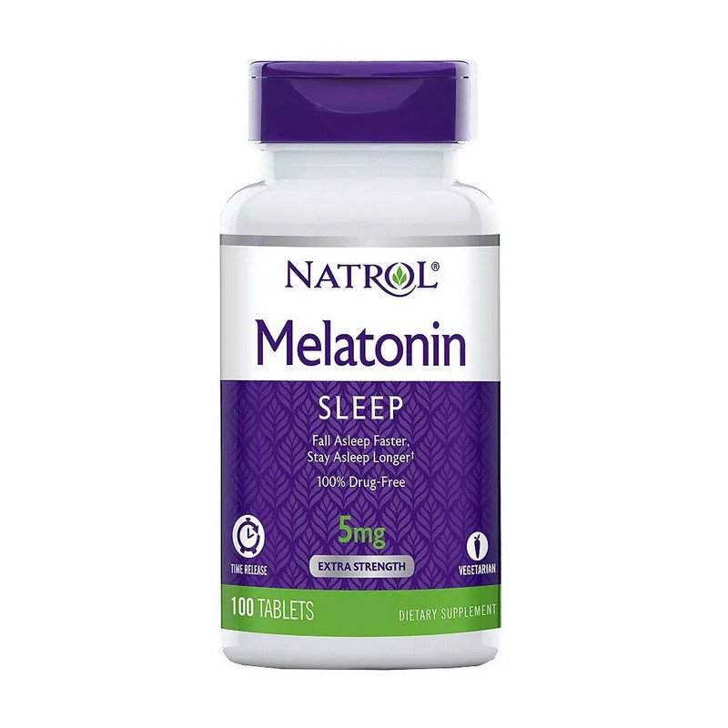 Мелатонин Natrol Melatonin 5 mg (100 таб) натрол,  мл, Natrol. Мелатонин. Улучшение сна Восстановление Укрепление иммунитета Поддержание здоровья 