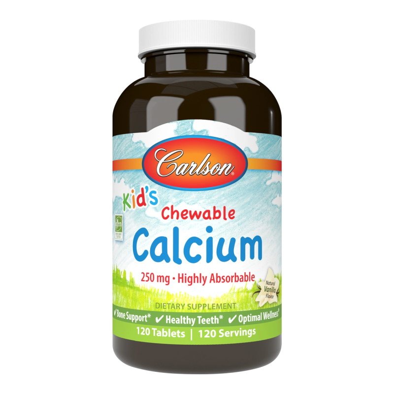 Витамины и минералы Carlson Labs Kid's Chewable Calcium, 120 таблеток,  мл, Carlson Labs. Витамины и минералы. Поддержание здоровья Укрепление иммунитета 