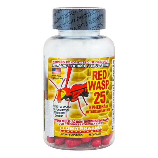 Cloma Pharma Red Wasp 75 капс Без вкуса,  мл, Cloma Pharma. Термогеники (Термодженики). Снижение веса Сжигание жира 