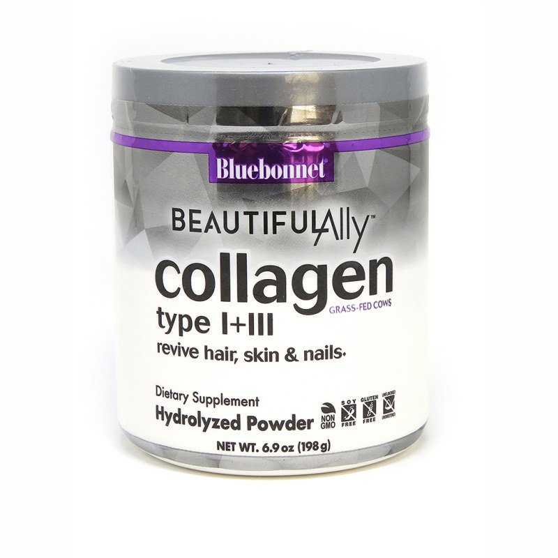 Для суставов и связок Bluebonnet Collagen Type I + III, 198 грамм - Beautiful Ally,  мл, Bluebonnet Nutrition. Хондропротекторы. Поддержание здоровья Укрепление суставов и связок 