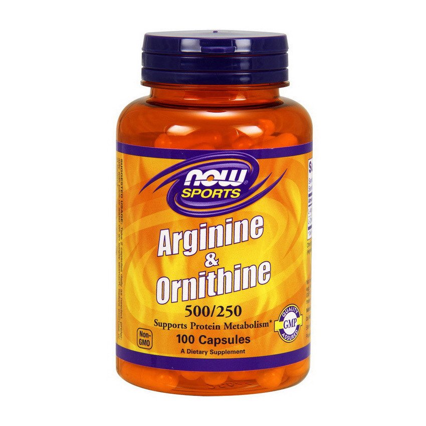 Комплекс аминокислот Now Foods Arginine & Ornithine (100 капс) нау фудс,  мл, Now. Аминокислотные комплексы. 