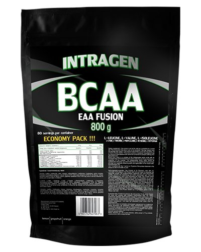 BCAA EAA Fusion, 800 г, Intragen. BCAA. Снижение веса Восстановление Антикатаболические свойства Сухая мышечная масса 