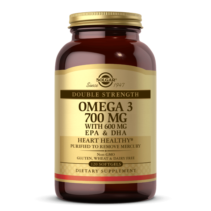 Омега 3 Solgar Omega 3 700 mg EPA & DHA (120 капс) рыбий жир солгар,  мл, Solgar. Омега 3 (Рыбий жир). Поддержание здоровья Укрепление суставов и связок Здоровье кожи Профилактика ССЗ Противовоспалительные свойства 