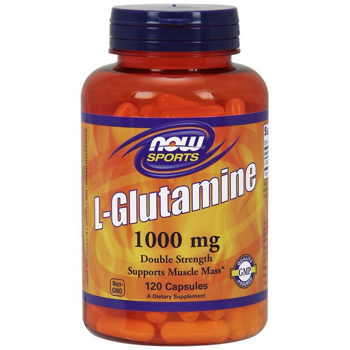 Глютамин Now Foods L-Glutamine 1000 mg (120 капс) нау фудс,  мл, Now. Глютамин. Набор массы Восстановление Антикатаболические свойства 