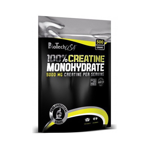 Креатин Biotech 100% Creatine Monohydrate 500g пакет,  ml, BioTech. Сreatine. Mass Gain Energy & Endurance Strength enhancement 