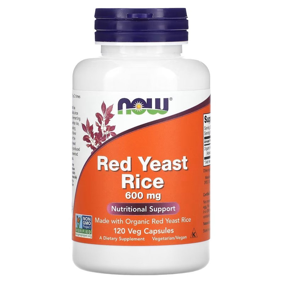 Натуральная добавка NOW Red Yeast Rice 600 mg, 120 вегакапсул,  мл, Now. Hатуральные продукты. Поддержание здоровья 