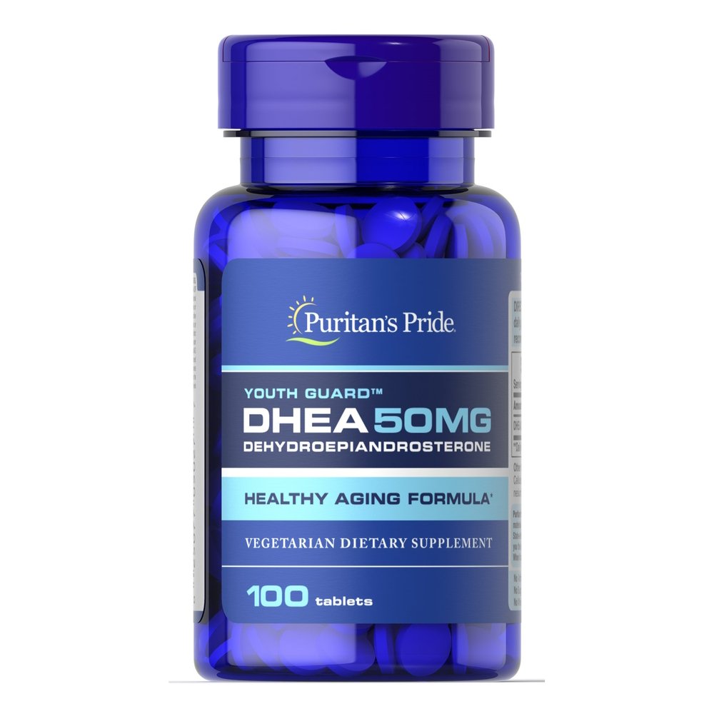 Стимулятор тестостерона Puritan's Pride DHEA 50 mg, 100 таблеток,  мл, Puritan's Pride. Бустер тестостерона. Поддержание здоровья Повышение либидо Aнаболические свойства Повышение тестостерона 