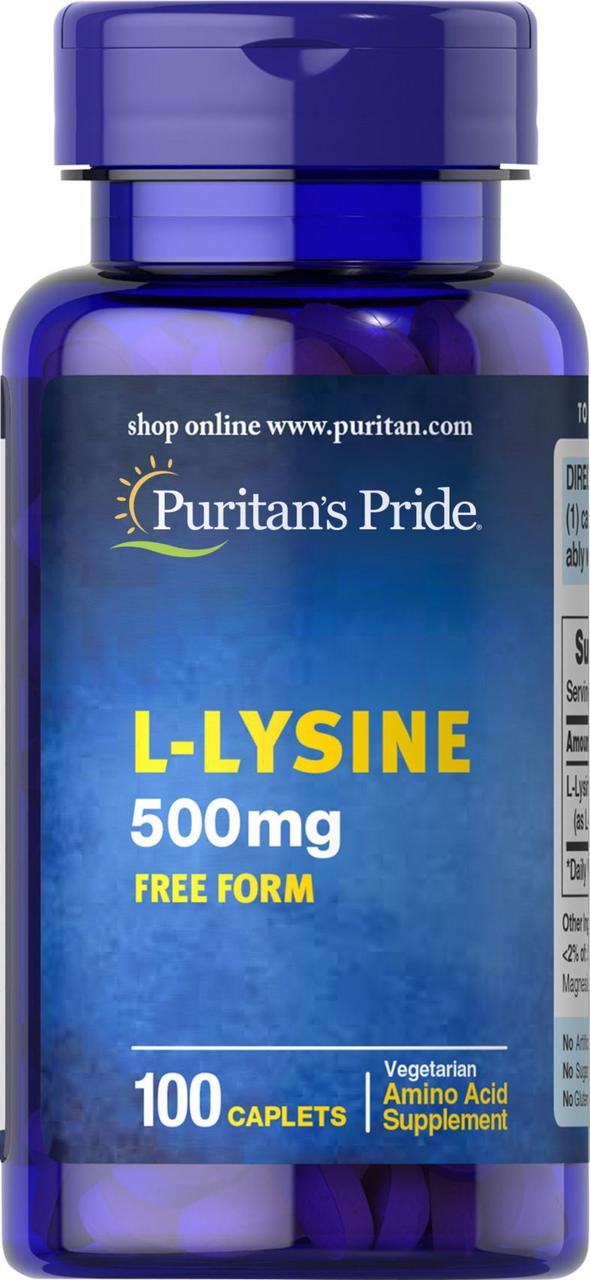 L-Lysine 500 mg100 Caplets,  ml, Puritan's Pride. Amino Acids. 