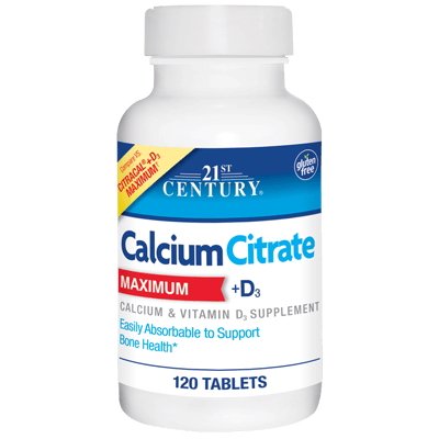 Витамины и минералы 21st Century Calcium Citrate +D3 Maximum, 120 таблеток ,  мл, 21st Century. Кальций Ca. 