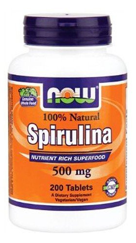 Spirulina 500 mg, 200 pcs, Now. . General Health 