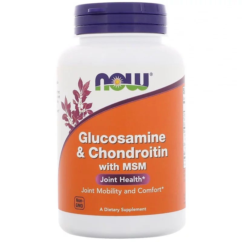 Для суставов и связок NOW Glucosamine Chondroitin with MSM, 90 капсул,  мл, Now. Хондропротекторы. Поддержание здоровья Укрепление суставов и связок 