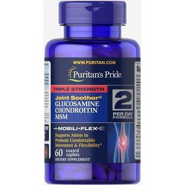 Puritan's Pride Triple Strength Glucosamine Chondroitin & MSM Joint Soother 60 Caplets,  ml, Puritan's Pride. Para articulaciones y ligamentos. General Health Ligament and Joint strengthening 
