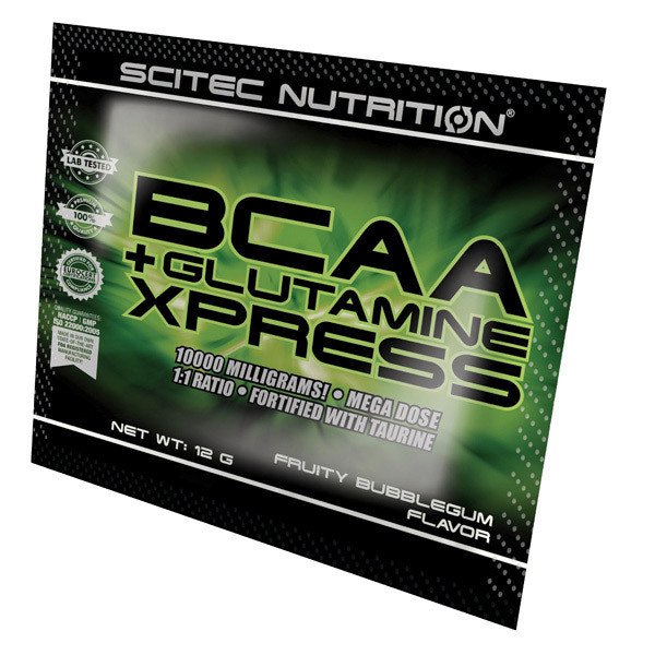 БЦАА Scitec Nutrition BCAA + Glutamine Xpress (12 г) скайтек экспресс с глютамином citrus mix,  мл, Scitec Nutrition. BCAA. Снижение веса Восстановление Антикатаболические свойства Сухая мышечная масса 