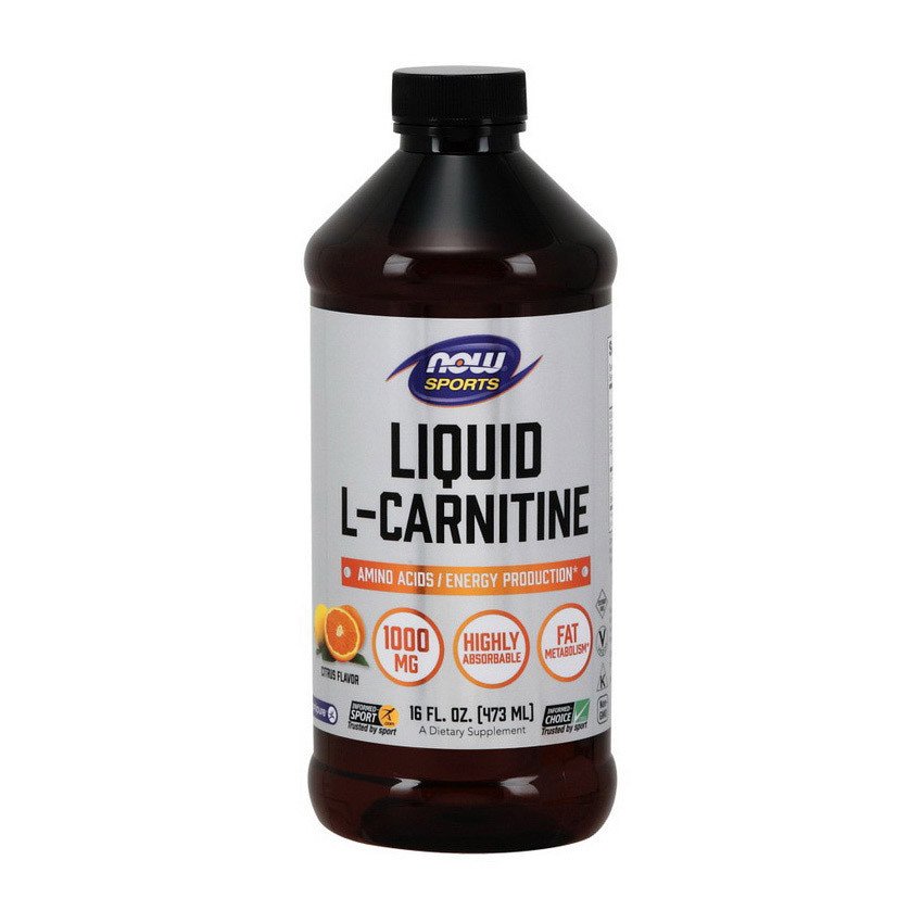 Now Л-карнитин Now Foods L-Carnitine 1000 mg (473 мл) нау фудс citrus, , 473 
