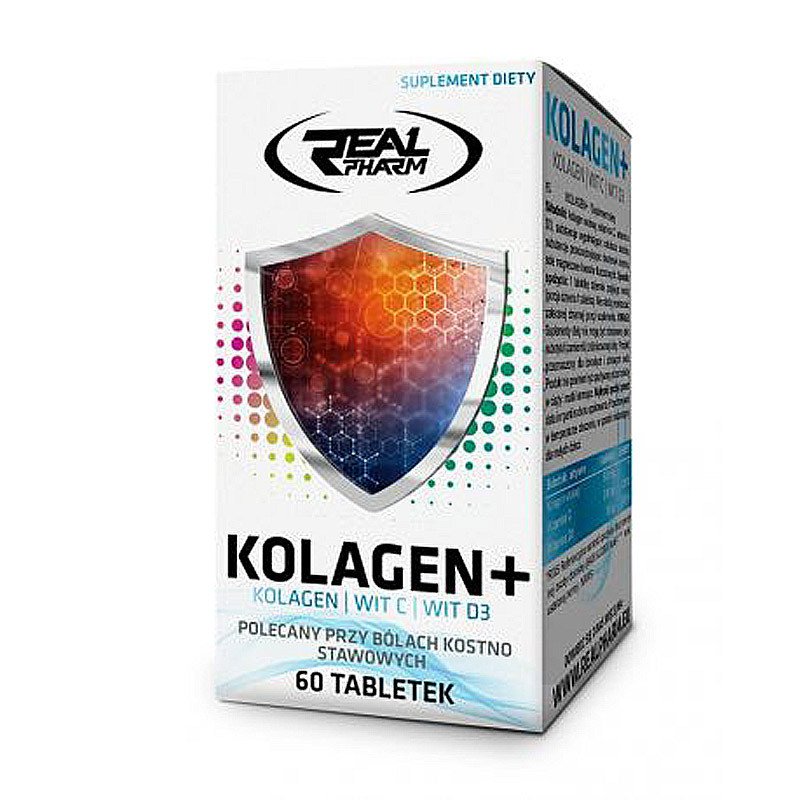 Для суставов и связок Real Pharm Kolagen+, 60 таблеток,  ml, Real Pharm. For joints and ligaments. General Health Ligament and Joint strengthening 