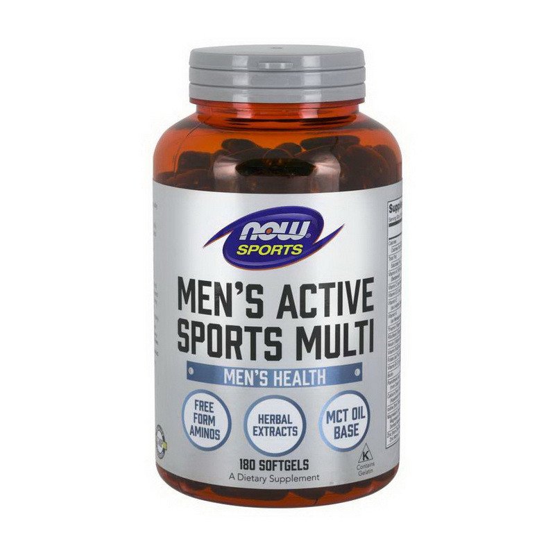 Now Витамины для мужчин Now Foods Men's Active Sports Multi (180 капс) нау фудс, , 90 