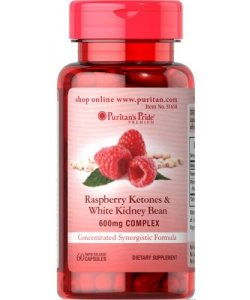 Puritan's Pride Raspberry Ketones & White Kidney Bean, , 60 шт