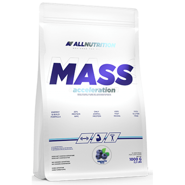AllNutrition Гейнер для набора массы AllNutrition Mass Acceleration (1000 г) алл нутришн Biluberry, , 