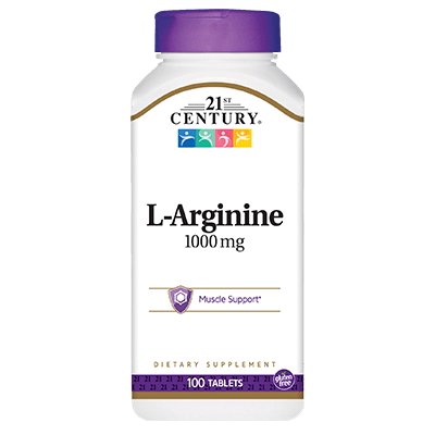 Аминокислота 21st Century L-Arginine 1000 mg, 100 таблеток,  мл, 21st Century. Аминокислоты. 