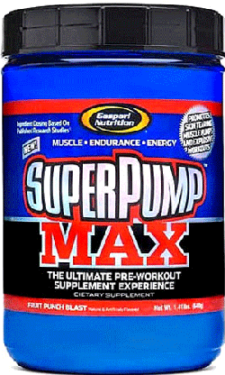 Super Pump Max, 640 г, Gaspari Nutrition. Предтренировочный комплекс. Энергия и выносливость 