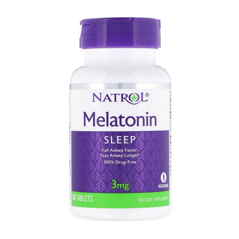 Мелатонин Natrol Melatonin 3 mg (60 таб) натрол,  мл, Natrol. Мелатонин. Улучшение сна Восстановление Укрепление иммунитета Поддержание здоровья 