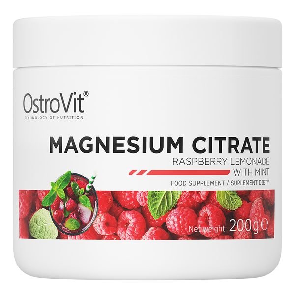 Витамины и минералы OstroVit Magnesium Citrate, 200 грамм Малиновый лимонад с мятой,  мл, OstroVit. Витамины и минералы. Поддержание здоровья Укрепление иммунитета 