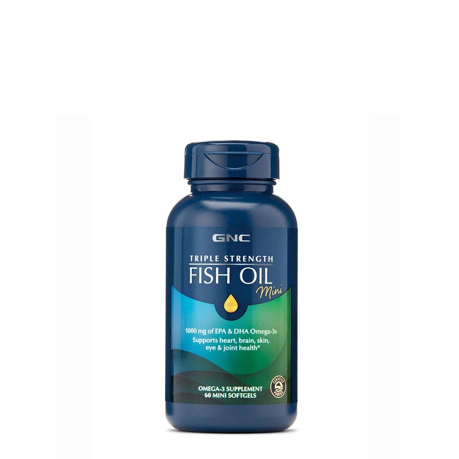 Жирные кислоты GNC Triple Strength Fish Oil Mini, 60 капсул,  ml, GNC. Fats. General Health 