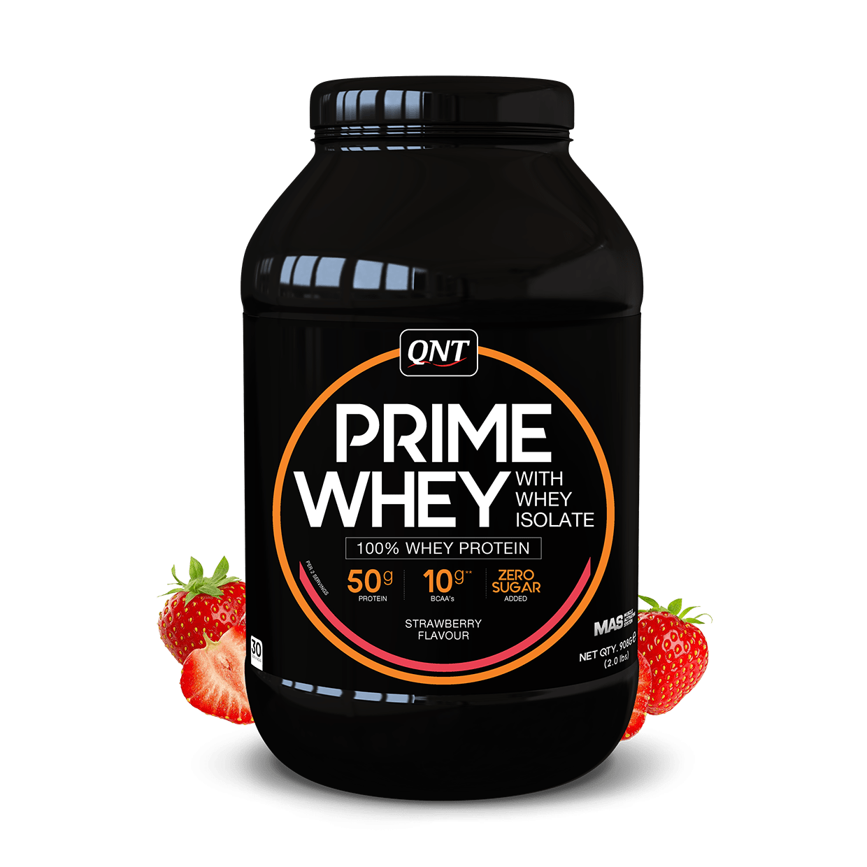 QNT Сывороточный протеин изолят QNT Prime Whey 908 грамм Клубника, , 