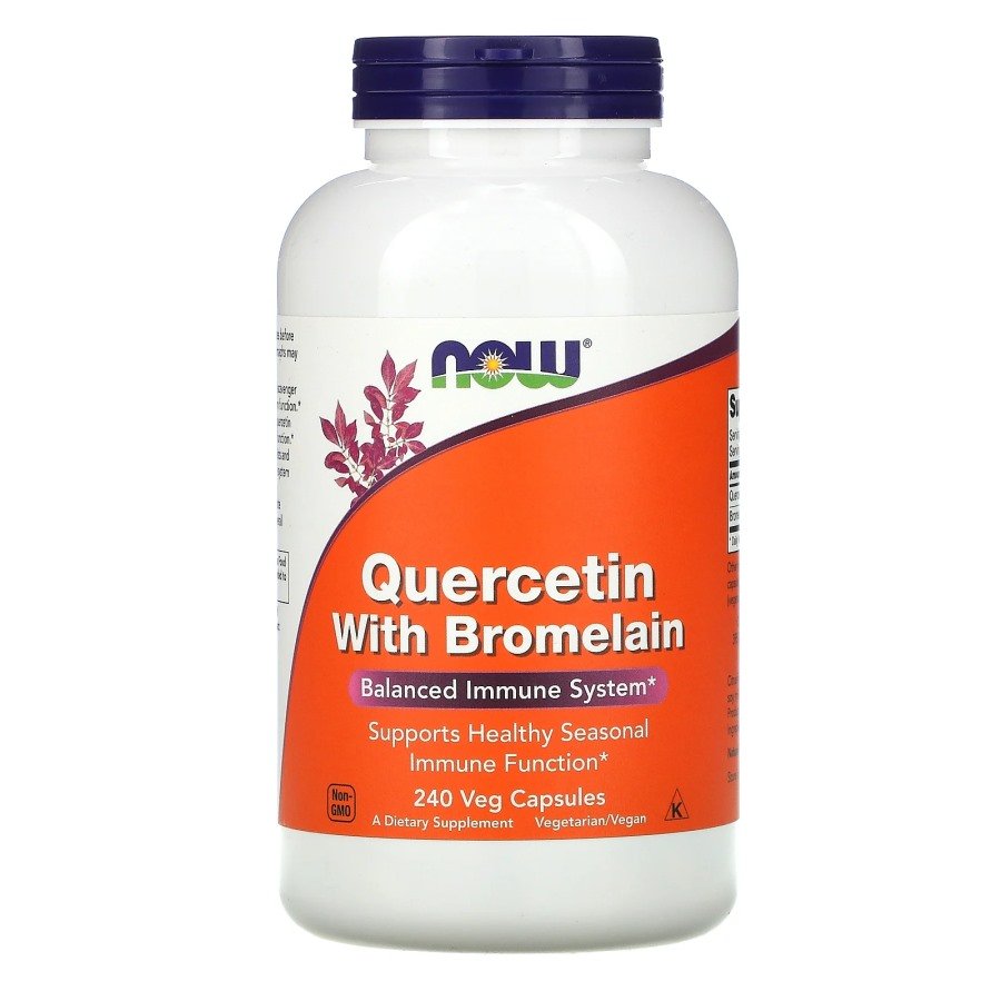 Натуральная добавка NOW Quercetin with Bromelain, 240 вегакапсул,  мл, Now. Hатуральные продукты. Поддержание здоровья 