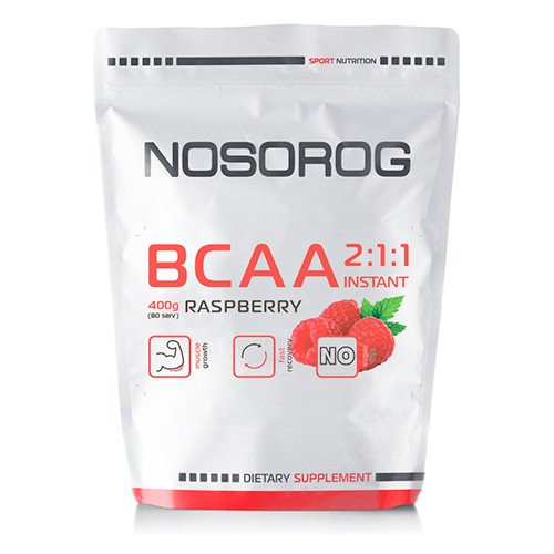 БЦАА Nosorog BCAA 2:1:1 (400 г) носорог малина,  мл, Nosorog. BCAA. Снижение веса Восстановление Антикатаболические свойства Сухая мышечная масса 