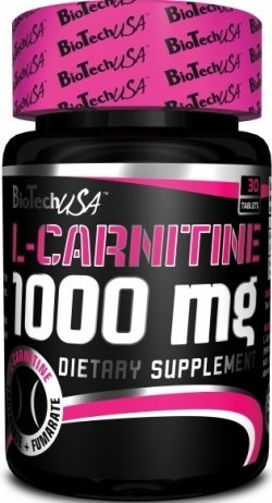 L-Carnitine 1000 mg, 30 шт, BioTech. L-карнитин. Снижение веса Поддержание здоровья Детоксикация Стрессоустойчивость Снижение холестерина Антиоксидантные свойства 