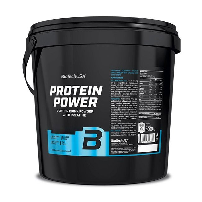 Протеин BioTech Protein Power, 4 кг Клубника-банан,  мл, BioTech. Протеин. Набор массы Восстановление Антикатаболические свойства 