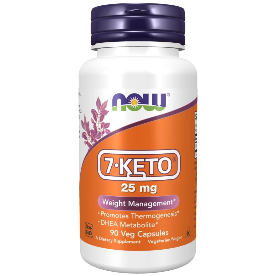 Стимулятор тестостерона NOW 7-Keto 25 mg, 90 вегакапсул,  мл, Now. Бустер тестостерона. Поддержание здоровья Повышение либидо Aнаболические свойства Повышение тестостерона 