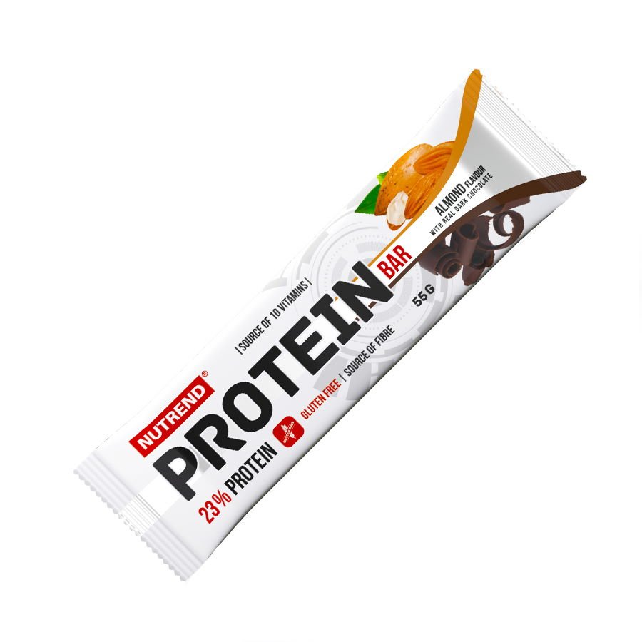 Батончик Nutrend Protein Bar 23%, 55 грамм Миндаль в черном шоколаде,  ml, Nutrend. Bares. 