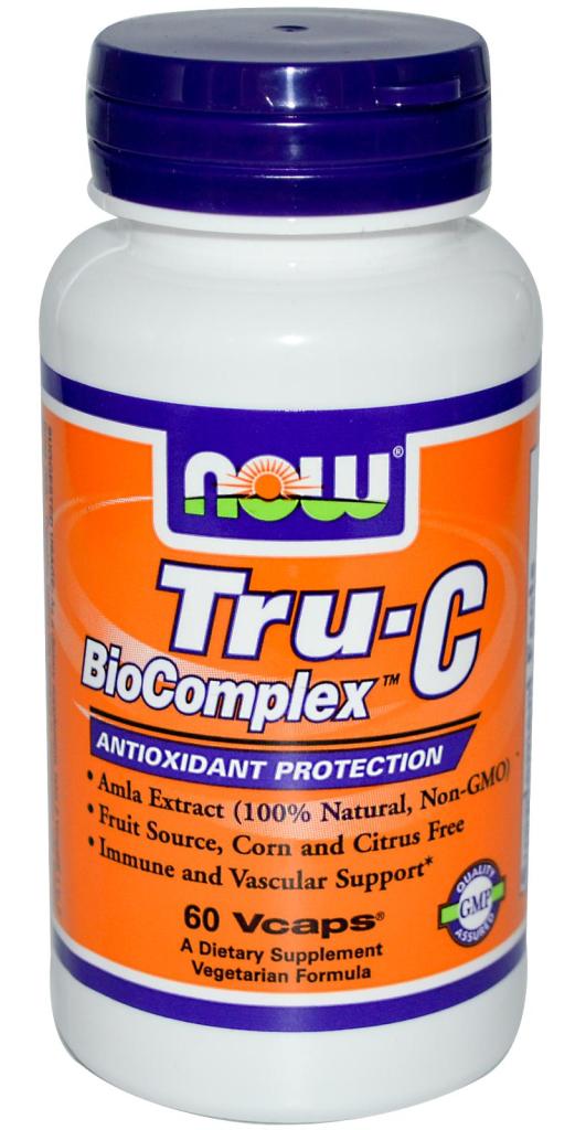 Tru-C Biocomplex, 60 piezas, Now. Vitamina C. General Health Immunity enhancement 