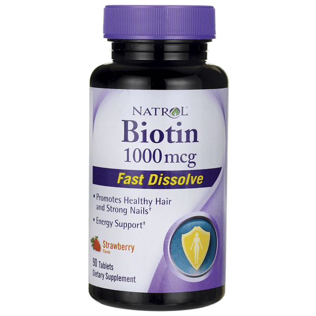 Biotin 1000 mcg Fast Dissolve, 90 piezas, Natrol. Biotin. Weight Loss General Health Skin health Strengthening hair and nails Metabolic acceleration 