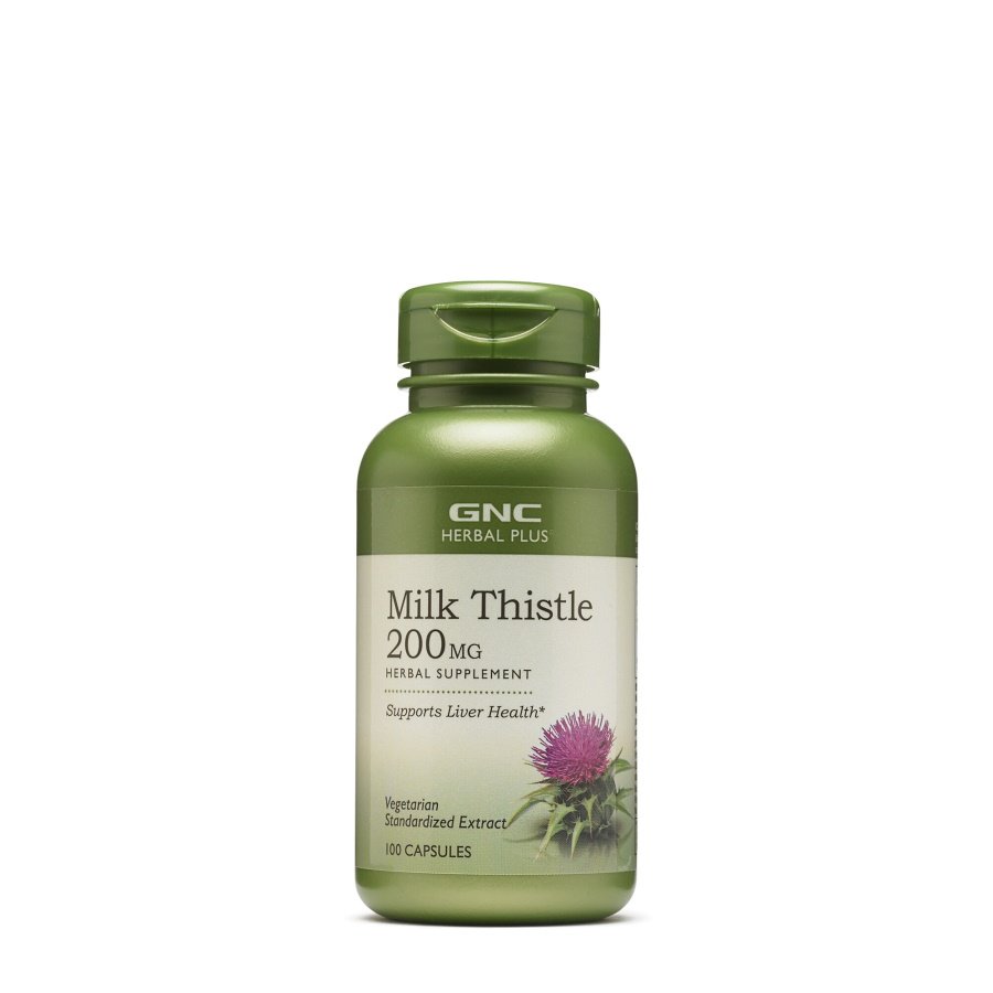 GNC Натуральная добавка GNC Herbal Plus Milk Thistle 200 mg, 100 капсул, , 
