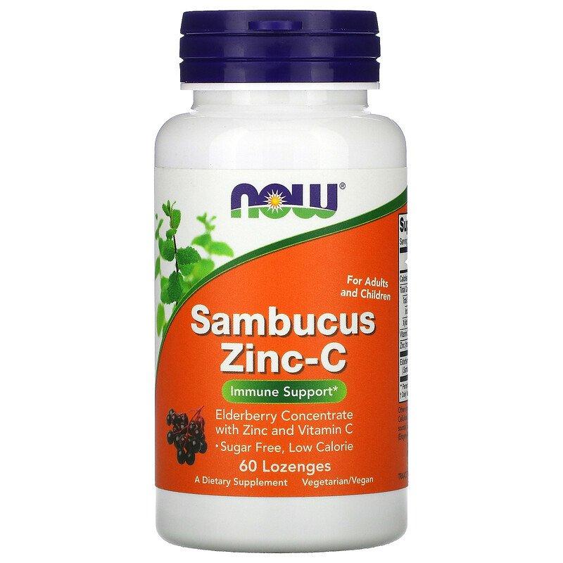 NOW Foods Sambucus Zinc-C 60 Lozenges,  ml, Now. Special supplements. 