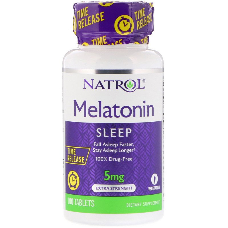 Мелатонін Natrol Melatonin Time Release 5 mg 100 Tabs,  мл, Natrol. Спец препараты. 