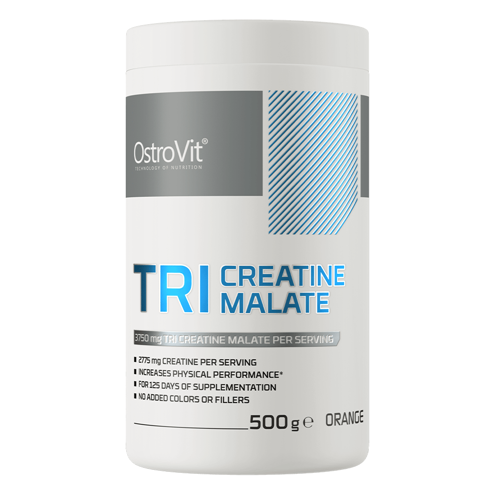 Три – креатин малат Ostrovit Tri-Creatine Malate 500 g Orange,  мл, OstroVit. Сreatine. Mass Gain Energy & Endurance Strength enhancement 