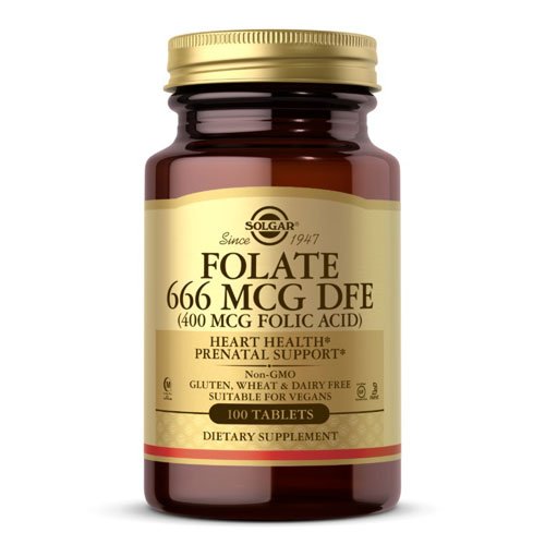 Solgar Folic Acid 400 mcg 100 таб Без вкуса,  мл, Solgar. Витамины и минералы. Поддержание здоровья Укрепление иммунитета 