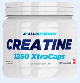 Creatine 1250 XtraCaps, 180 pcs, AllNutrition. Creatine monohydrate. Mass Gain Energy & Endurance Strength enhancement 