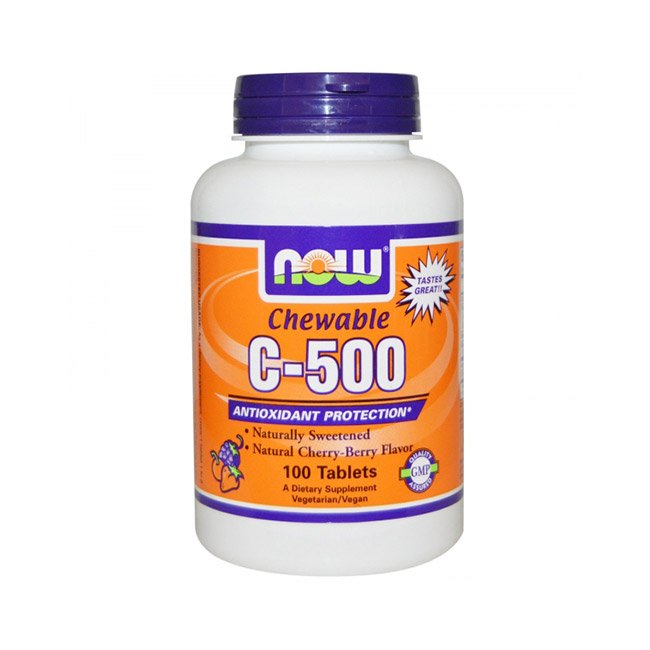 Chewable C-500, 100 ml, Now. Vitamina C. General Health Immunity enhancement 