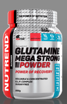 Glutamine Mega Strong Powder, 500 г, Nutrend. Глютамин. Набор массы Восстановление Антикатаболические свойства 