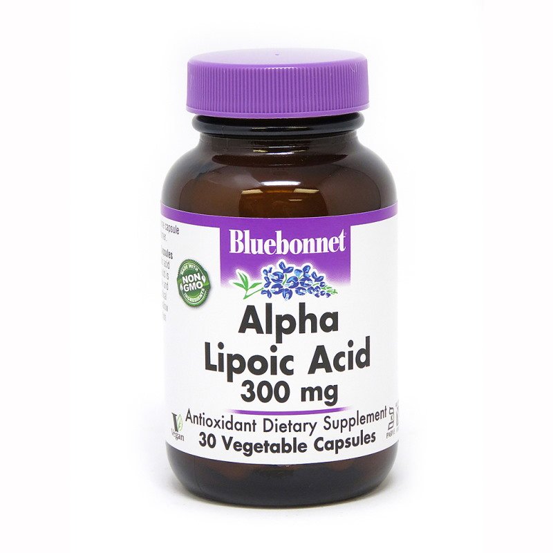 Витамины и минералы Bluebonnet Alpha Lipoic Acid 300 mg, 30 капсул,  мл, Bluebonnet Nutrition. Витамины и минералы. Поддержание здоровья Укрепление иммунитета 