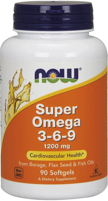 Super Omega 3-6-9 1200 mg, 90 pcs, Now. Fatty Acid Complex. General Health 