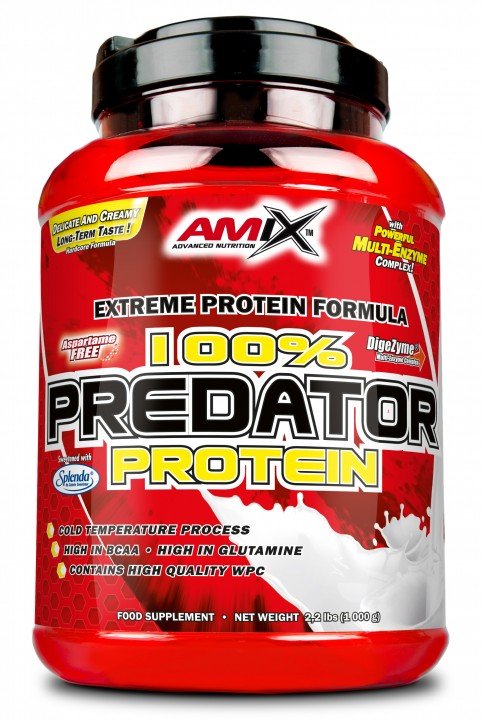 100% Predator Protein, 1000 г, AMIX. Сывороточный концентрат. Набор массы Восстановление Антикатаболические свойства 