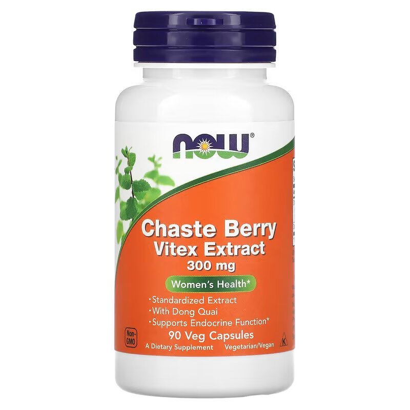 Now Натуральная добавка NOW Chaste Berry Vitex 300 mg, 90 вегакапсул, , 