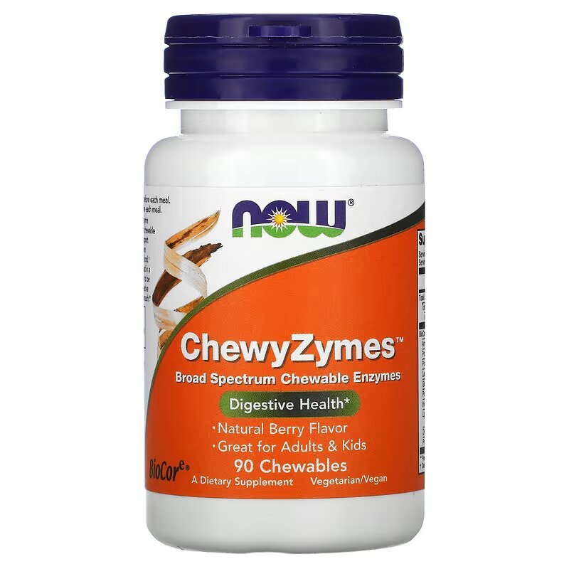 Натуральная добавка NOW ChewyZymes, 90 жевательных таблеток,  мл, Now. Hатуральные продукты. Поддержание здоровья 