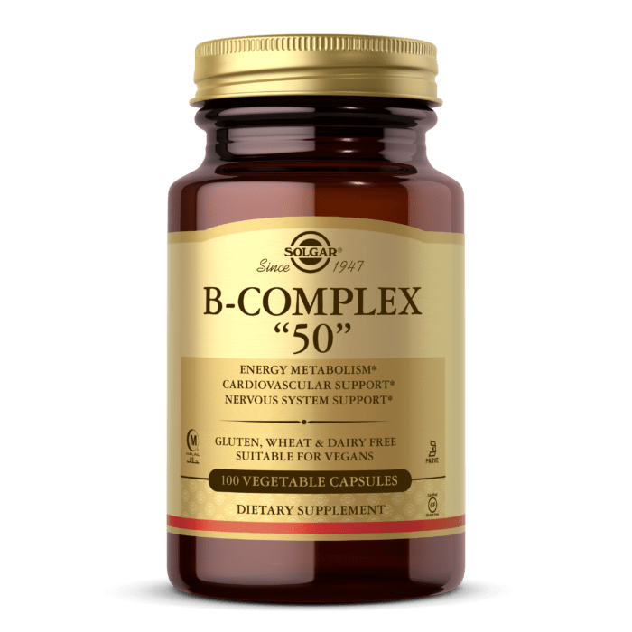 Комплекс витаминов группы Б Solgar B-Complex 50 (100 капс) солгар,  мл, Solgar. Витамин B. Поддержание здоровья 